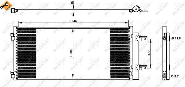 Condensador, aire acondicionado NRF B.V. ref. 350338