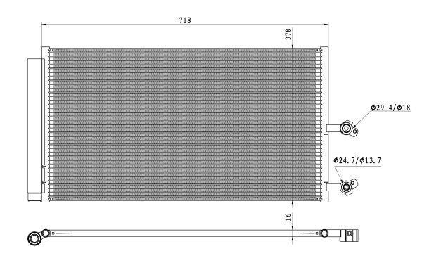 Condenseur, climatisation (Radiateur de climatisation) NRF B.V. 350450