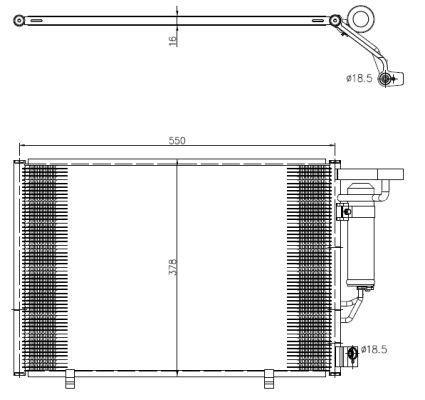 Condenseur, climatisation (Radiateur de climatisation) NRF B.V. 350456