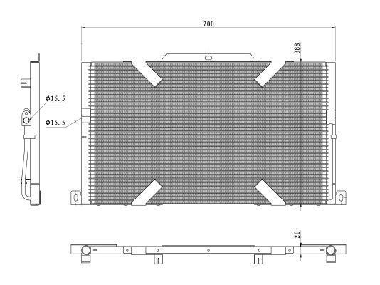 Condenseur, climatisation (Radiateur de climatisation) NRF B.V. 350489