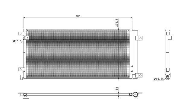 Condenseur, climatisation (Radiateur de climatisation) NRF B.V. 350494