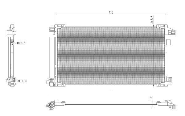 Condenseur, climatisation (Radiateur de climatisation) NRF B.V. 350500
