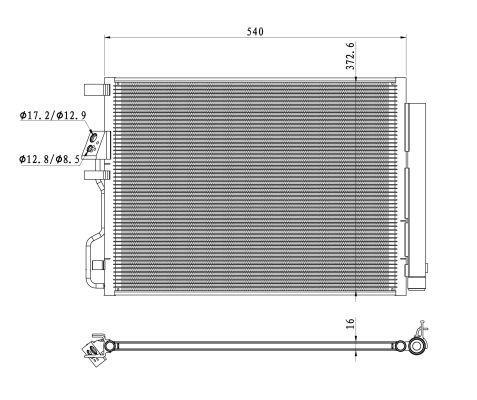 Condenseur, climatisation (Radiateur de climatisation) NRF B.V. 350501