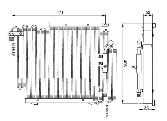 Condenseur, climatisation (Radiateur de climatisation) NRF B.V. 35057