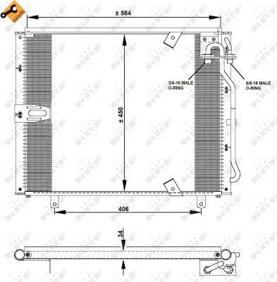 Condensador, aire acondicionado NRF B.V. ref. 35132