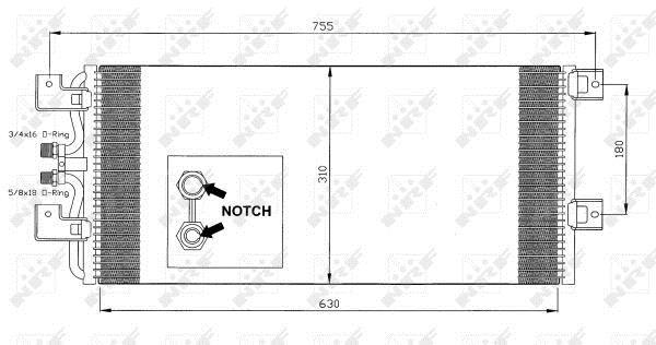 Condensador, aire acondicionado NRF B.V. ref. 35140