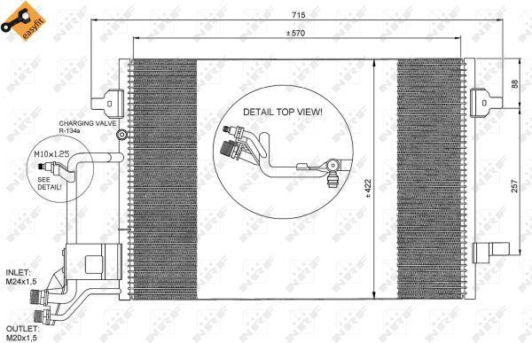 Condenseur, climatisation (Radiateur de climatisation) NRF B.V. ref. 35199