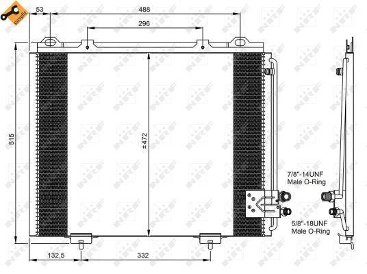 Condensador, aire acondicionado NRF B.V. ref. 35228