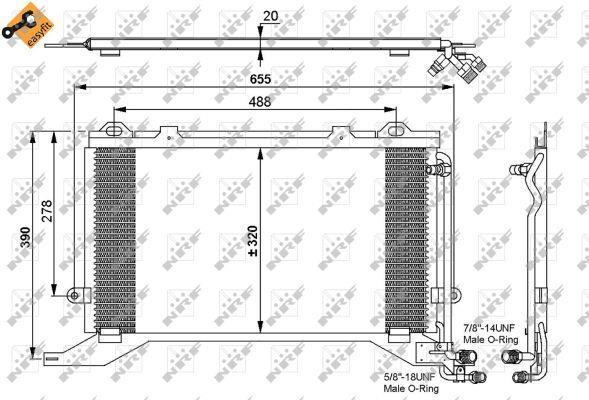 Condensador, aire acondicionado NRF B.V. ref. 35240