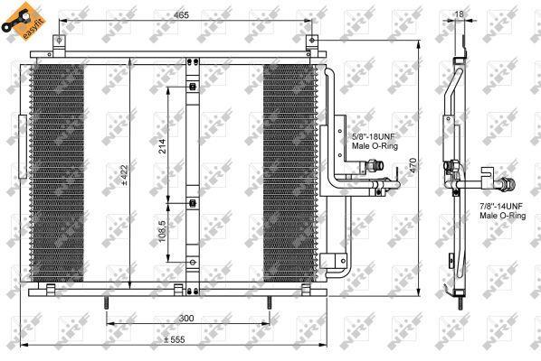 Condensador, aire acondicionado NRF B.V. ref. 35244