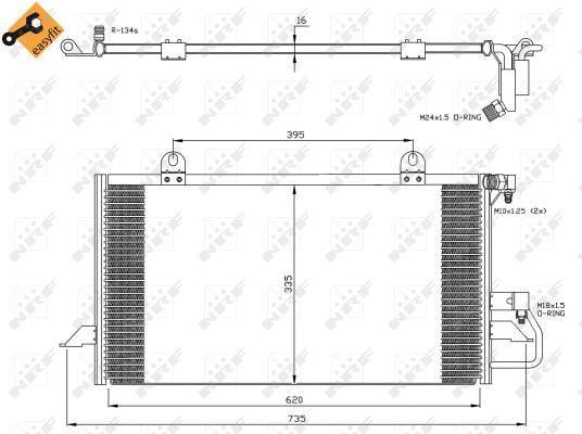 Condenseur, climatisation (Radiateur de climatisation) NRF B.V. ref. 35247