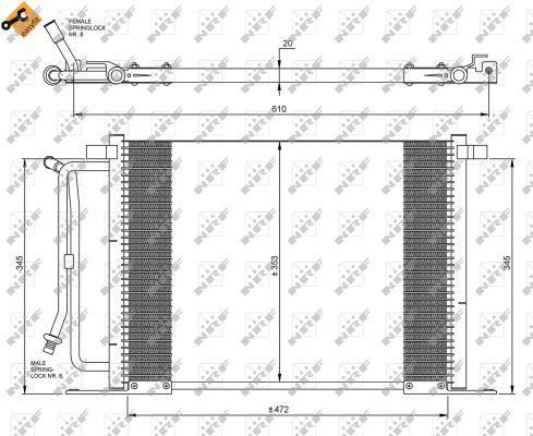 Condensador, aire acondicionado NRF B.V. ref. 35250