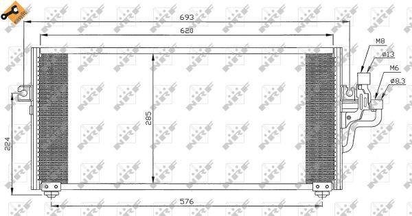 Condenseur, climatisation (Radiateur de climatisation) NRF B.V. ref. 35268