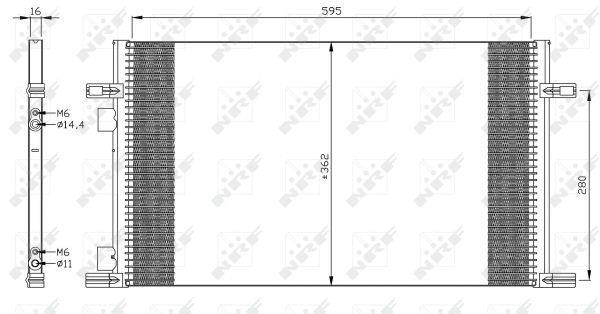 Condenseur, climatisation (Radiateur de climatisation) NRF B.V. ref. 35298