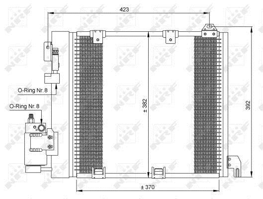 Condensador, aire acondicionado NRF B.V. ref. 35302