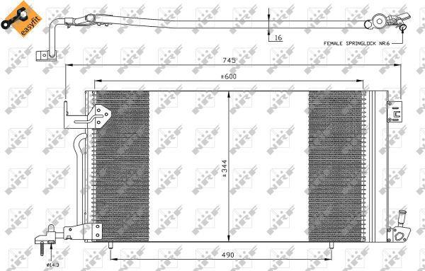 Condenseur, climatisation (Radiateur de climatisation) NRF B.V. ref. 35303