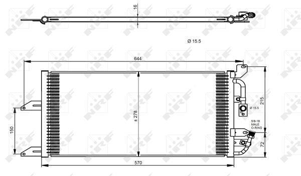 Condenseur, climatisation (Radiateur de climatisation) NRF B.V. ref. 35335