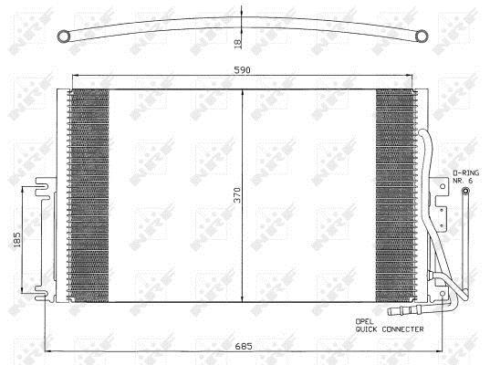 Condenseur, climatisation (Radiateur de climatisation) NRF B.V. ref. 35342