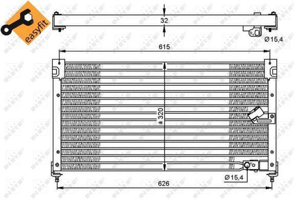 Condenseur, climatisation (Radiateur de climatisation) NRF B.V. ref. 35348