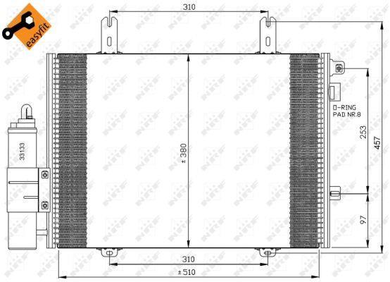 Condensador, aire acondicionado NRF B.V. ref. 35353