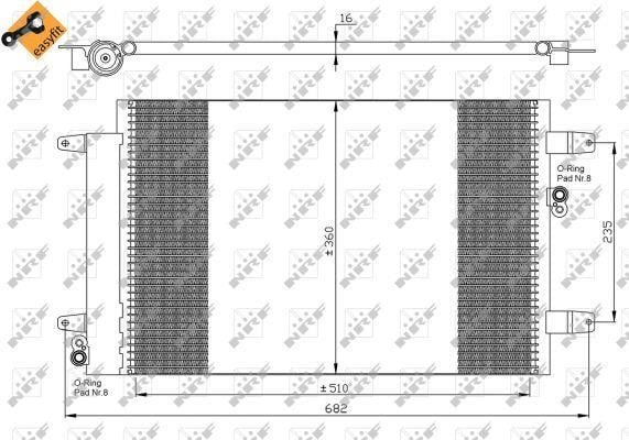 Condenseur, climatisation (Radiateur de climatisation) NRF B.V. ref. 35403