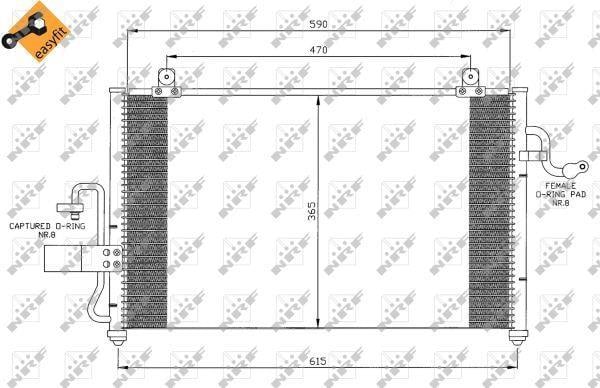 Condensador, aire acondicionado NRF B.V. ref. 35425