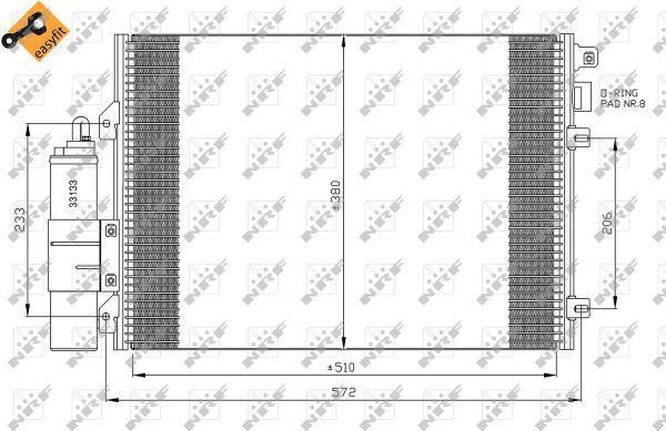 Condenseur, climatisation (Radiateur de climatisation) NRF B.V. ref. 35430