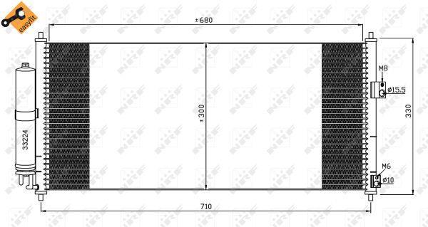 Condenseur, climatisation (Radiateur de climatisation) NRF B.V. ref. 35435