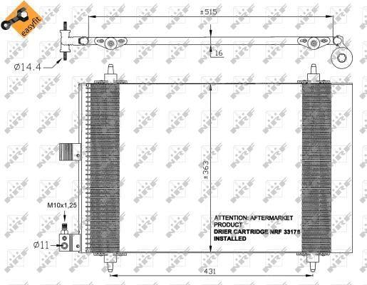 Condensador, aire acondicionado NRF B.V. ref. 35437