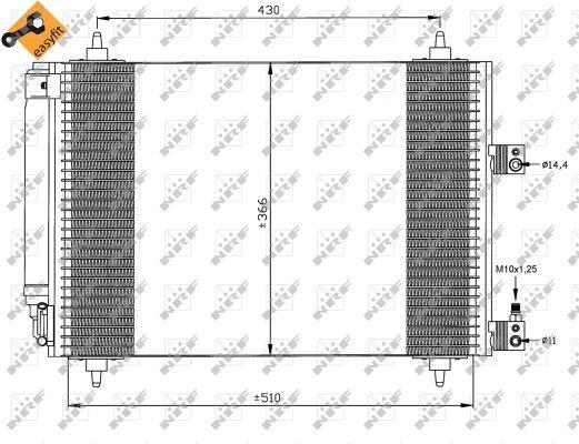 Condenseur, climatisation (Radiateur de climatisation) NRF B.V. ref. 35443