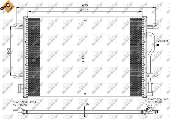 Condenseur, climatisation (Radiateur de climatisation) NRF B.V. ref. 35465