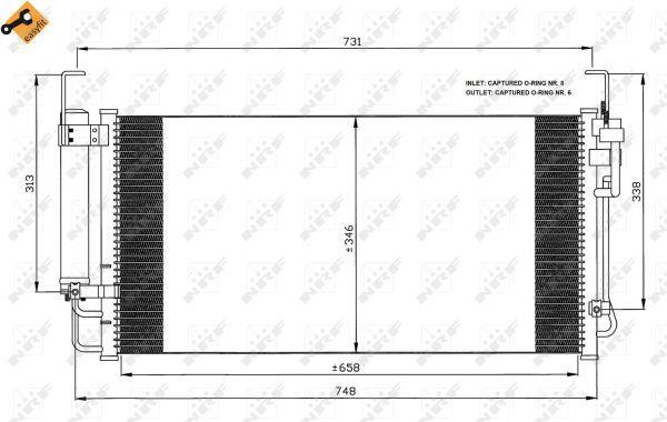Condenseur, climatisation (Radiateur de climatisation) NRF B.V. ref. 35473