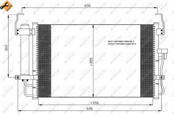 Condensador, aire acondicionado NRF B.V. ref. 35474