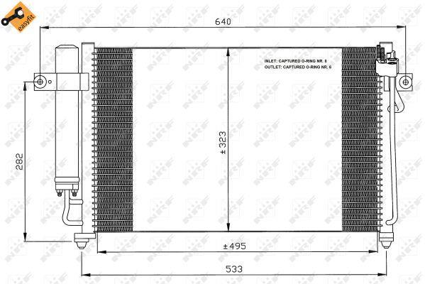 Condenseur, climatisation (Radiateur de climatisation) NRF B.V. ref. 35476