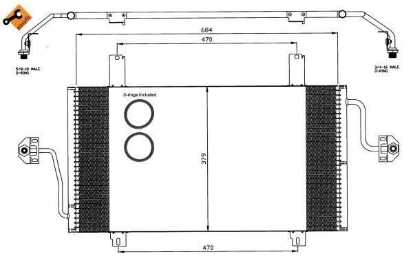 Condenseur, climatisation (Radiateur de climatisation) NRF B.V. ref. 35483