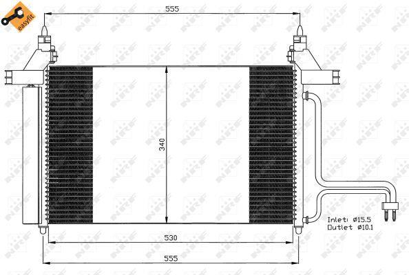 Condensador, aire acondicionado NRF B.V. ref. 35495