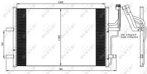 Condenseur, climatisation (Radiateur de climatisation) NRF B.V. 35507