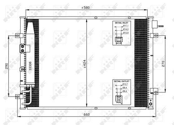 Condenseur, climatisation (Radiateur de climatisation) NRF B.V. ref. 35515
