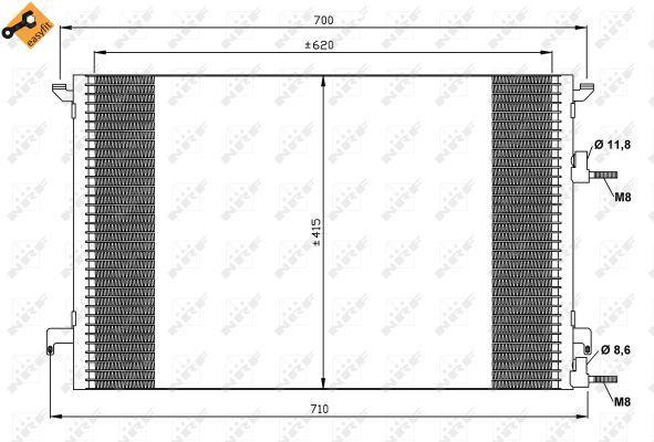 Condenseur, climatisation (Radiateur de climatisation) NRF B.V. 35516