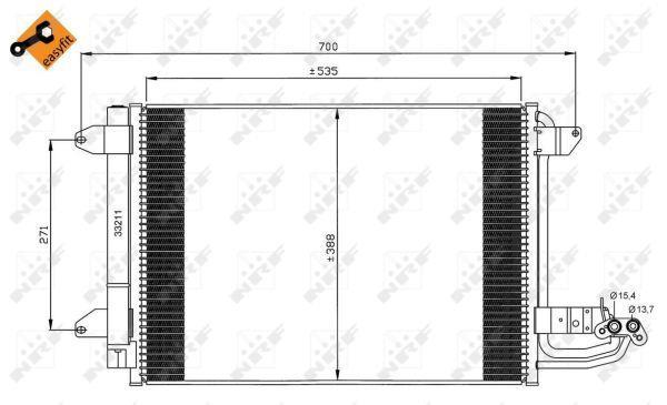Condensador, aire acondicionado NRF B.V. ref. 35520