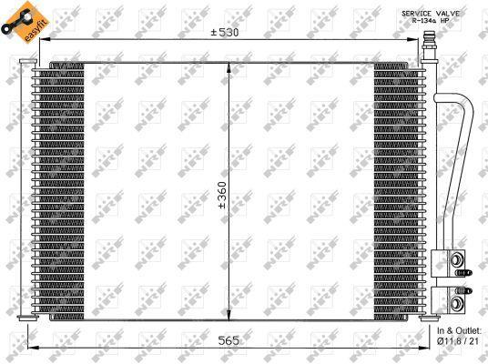 Condenseur, climatisation (Radiateur de climatisation) NRF B.V. ref. 35524