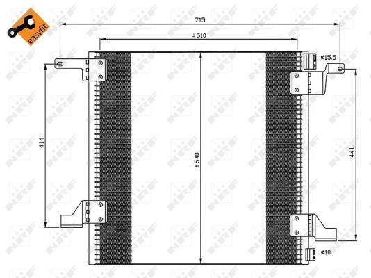 Condenseur, climatisation (Radiateur de climatisation) NRF B.V. 35526