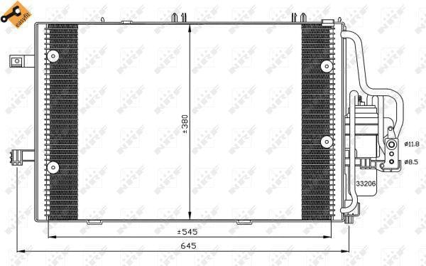Condenseur, climatisation (Radiateur de climatisation) NRF B.V. ref. 35530