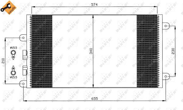 Condenseur, climatisation (Radiateur de climatisation) NRF B.V. ref. 35532
