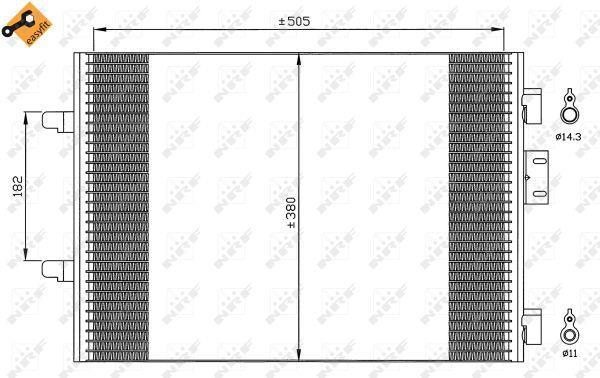 Condenseur, climatisation (Radiateur de climatisation) NRF B.V. ref. 35544
