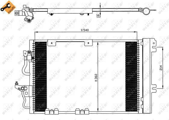 Condensador, aire acondicionado NRF B.V. ref. 35554
