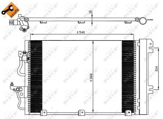 Condenseur, climatisation (Radiateur de climatisation) NRF B.V. ref. 35555