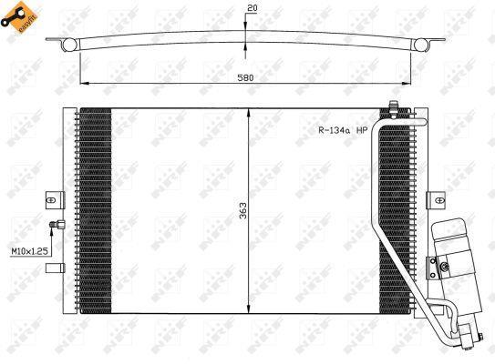 Condenseur, climatisation (Radiateur de climatisation) NRF B.V. ref. 35558