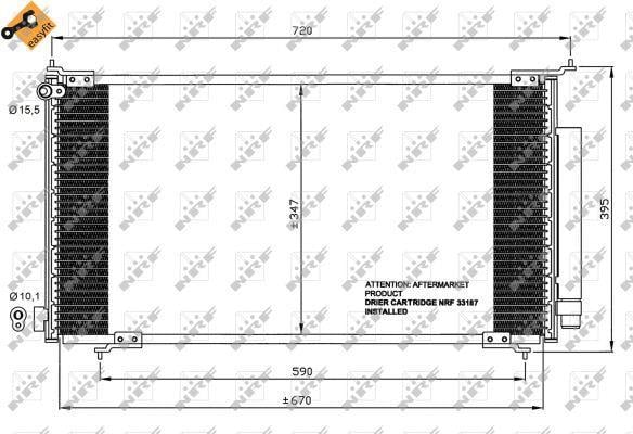 Condenseur, climatisation (Radiateur de climatisation) NRF B.V. ref. 35561