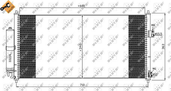 Condenseur, climatisation (Radiateur de climatisation) NRF B.V. ref. 35565